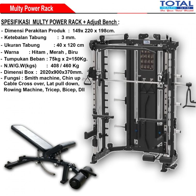 alat fitnes angkat beban power rack