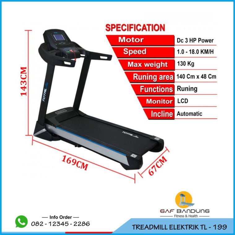 Treadmill Elektrik TL 199 Total - Bandung Bekasi Garut Tasikmalaya