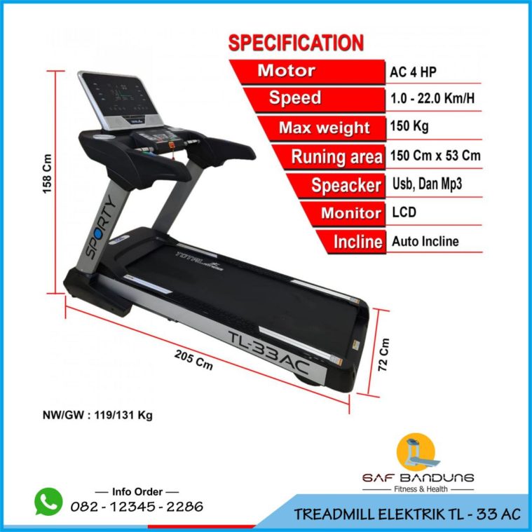treadmill komersial total tl 33 ac bandung
